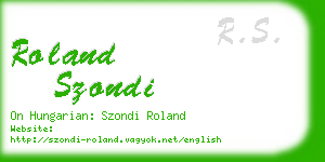 roland szondi business card